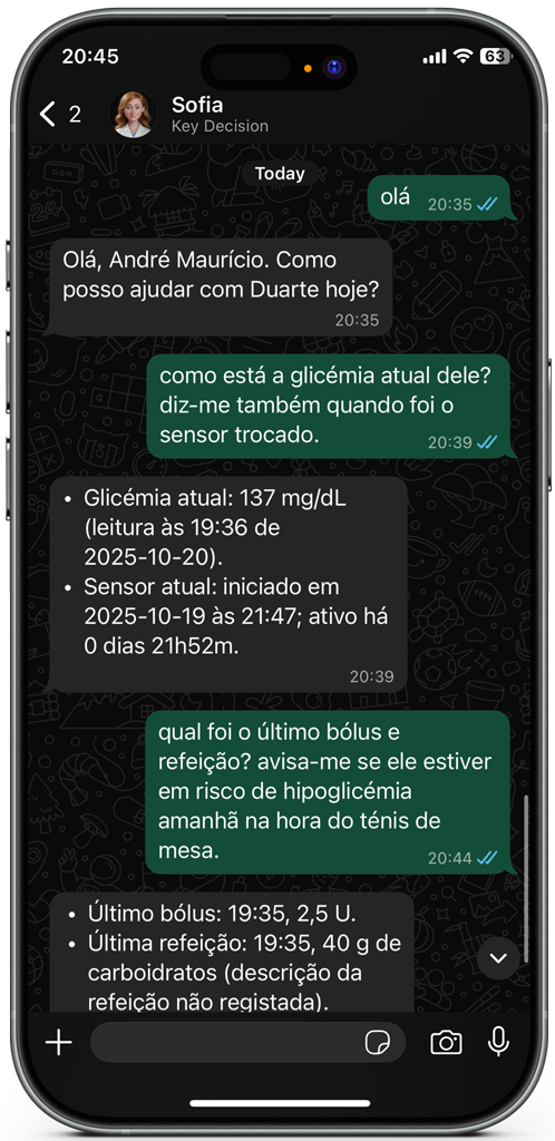 iPhone showing Sofia agent conversation